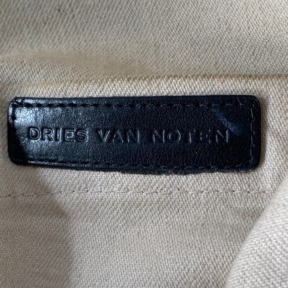 DRIES VAN NOTEN Black Cream Paisley Canvas Tote Handbag - Picture 5 of 9